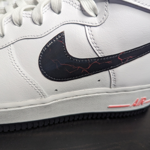 Nike Air Force 1 One High Hi Electric White Black Red FD0730 100 Uptown - Picture 3 of 9